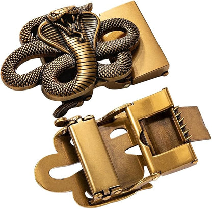 Dubulle Men's Ratchet Belt Gold/Black/Red/Green/Blue/White Automatic Buckle Business Casual Belt Gift - Adjustable Fit