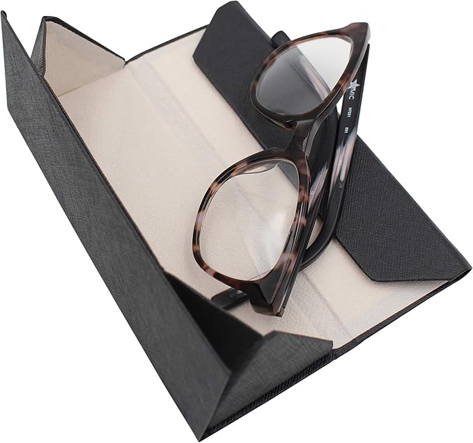 Real Sic Glasses Case for Men and Women - Magnetic Folding Hard Shell Sunglass Holder - Inspired by Solid Color