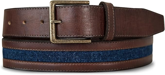 Lucky Brand Men's Jeans Leather Belt| Classic| Casual| Dress| Everyday| American Heritage| Genuine Leather| Metal Buckle