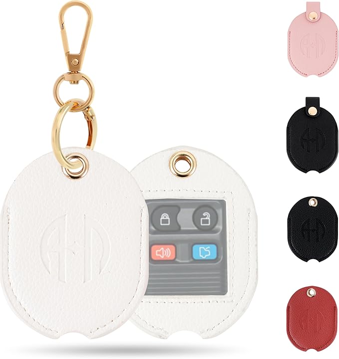 Leather Car Key Fob Cover Sleeve Holder for Broken Keys – Smart Remote Protector Case with Keychain for Men & Women