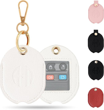 Leather Car Key Fob Cover Sleeve Holder for Broken Keys – Smart Remote Protector Case with Keychain for Men & Women