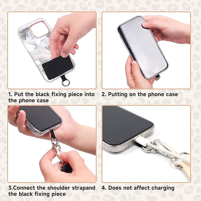 FUVLIFE Phone Lanyard Crossbody Wrist Strap, Adjustable Clip and Go Strap for Phone with Wallet Crossbody, Phone Strap with Zippered Pouch, Universal Hands-Free for All Cell Phone