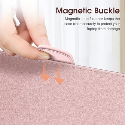 Fintie Sleeve Case for MacBook Pro 14 Inch A3427 A3426 A3434 A3401 A3185 A3112 A2992 A2918 A2779 A2442 (2026-2021), PU Leather Folio Cover for MacBook Pro 14" M5/M4/M3/M2/M1, Rose Gold