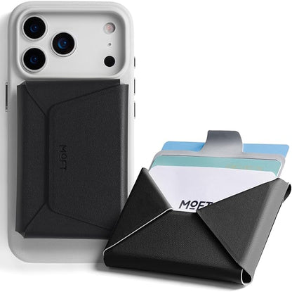 MOFT Magsafe Wallet, Slim Magnetic 8 - Card Holder, Snap Field Wallet with Pull to Access Design, RFID Blocking, MOVAS Veagn Leather Minimalist Travel Wallets for Men & Women, Jet Black
