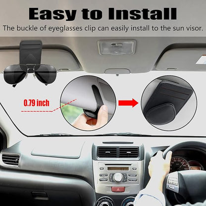 Sunglass and Card Holder for Car Visor, 2 Card Slots Visor Glasses Clip, Strong Magnetic Visor Holder, Visor Accessories for Cars SUV((Red 1Pc)