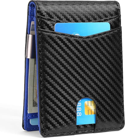 Slim Wallet for Men Bifold RFID Blocking Front Pockets Wallet Credit Card Holder Minimalist Leather Money Clip Mens Wallet with 12 card Slots