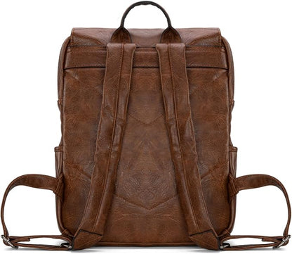 Montana West Wrangler Laptop Backpack with USB Charging Port, Vintage Travel Work College Bookbag for Women Men