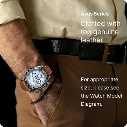 12 Colors for Quick Release Leather Watch Band, Fullmosa Axus Genuine Leather Watch Strap,Brown,22mm