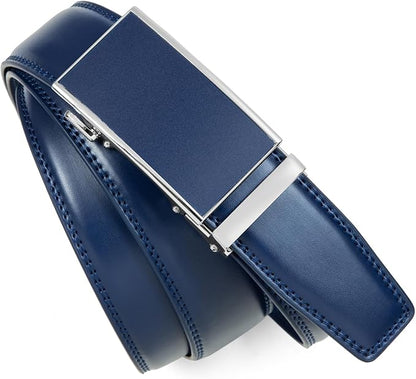 Founders & C Men's Ratchet Belt 1 3/8",Leather Dress Belt Adjustable with Click Sliding Buckle Trim to Exact Fit