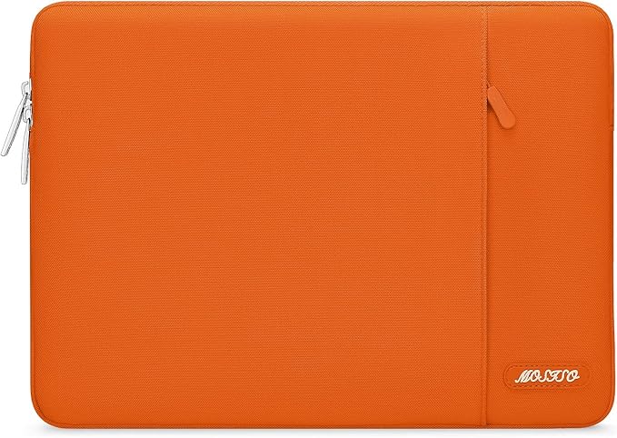 MOSISO Laptop Case 15 inch, 15 inch Laptop Sleeve Compatible with MacBook Air M5 A3448 M4 A3241 M3 A3114 M2 A2941 2026-2023, Dell XPS, Polyester Vertical Computer Sleeve Bag with Pocket, Orange