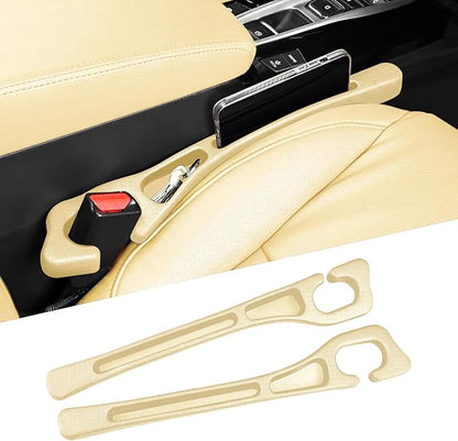 Car Seat Gap Filler, Car Seat Accessories, Car Organizers and Storage with Phone Holder, Car Organizer Fit Sedan SUV Truck Beige Set of 2