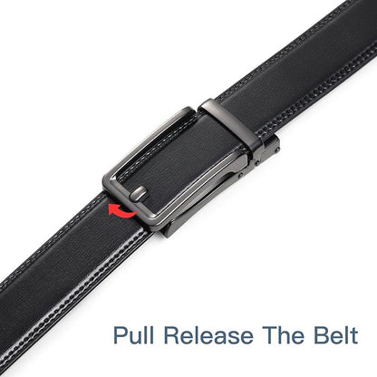 SENDEFN Men's Leather Dress Casual Belt 1 3/8" Automatic Adjustable Click Buckle Belts with Gift Box