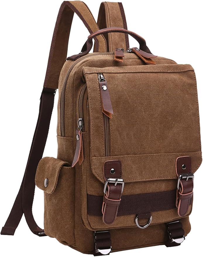 mygreen Canvas Cross Body Messenger Bag Shoulder Sling Backpack Travel Rucksack