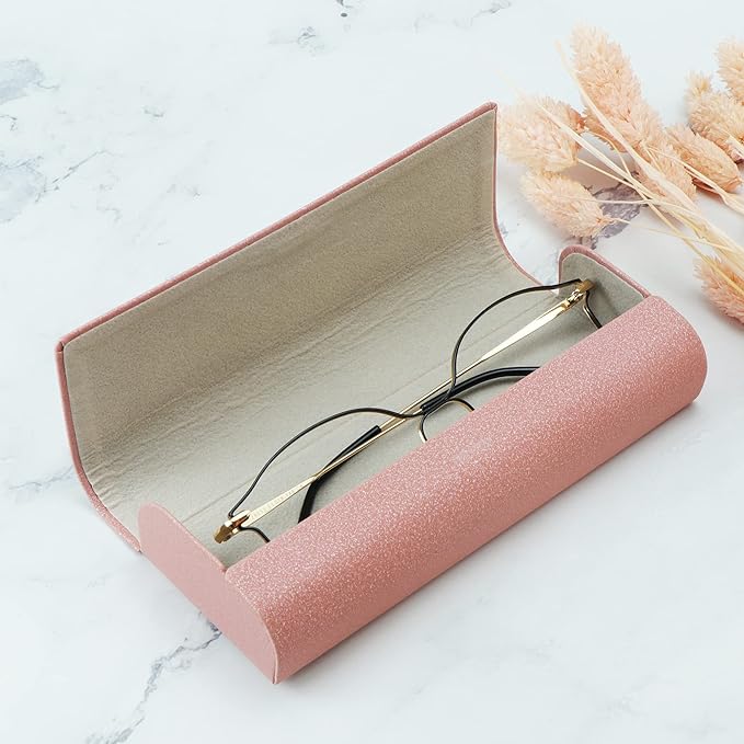LifeArt Eyeglass Case Hard Shell, Portable Sunglass Case for Women and Men, fashionable PU Leather Eyeglass Case, Lightweight