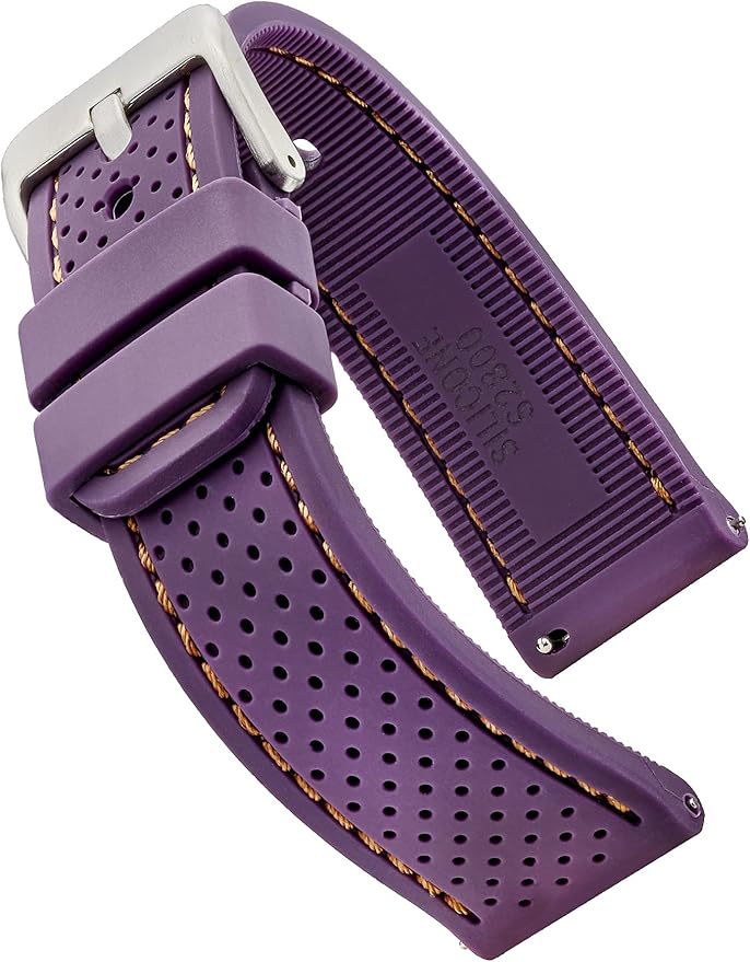 ALPINE Sporty Premium Soft Silicone Adjustable Watch Band - Replacement Rubber Watch Bands for Women & Men - Waterproof Quick Release Watch Straps - Compatible with Regular & Smart Watch Bands