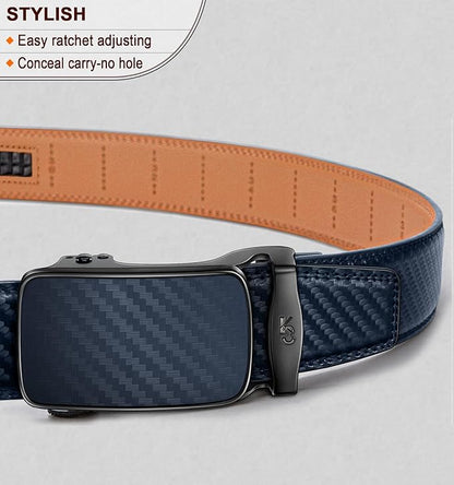 BULLIANT Men's Ratchet Belt Nontrimmable-Click Belt Adjustable for Men Gift Lightweight 1 3/8"