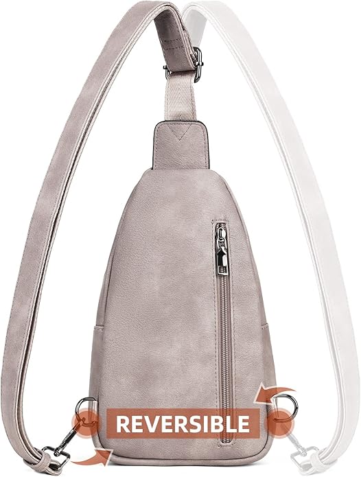 MASINTOR Sling Bag for Women - Crossbody Bags Fanny Pack with Vegan Leather - Adjustable Sling Backack for Travel