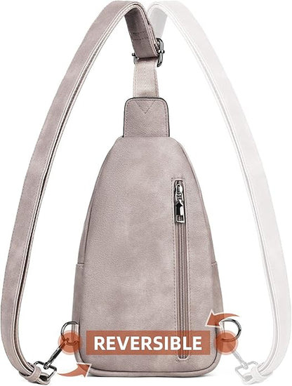 MASINTOR Sling Bag for Women - Crossbody Bags Fanny Pack with Vegan Leather - Adjustable Sling Backack for Travel