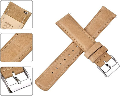 Ritche Christmas Gift Quick Release Leather Watch Bands Genuine Watch Straps for Men Women Top Grain Leather Watch Strap, White Elephant Gifts, Stocking Stuffers for Men, Father's Day gifts