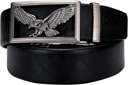 Barry.Wang Mens Belts Leather Ratchet Automatic Buckle Slide Click 1 3/8" Designer Dress Fashion Classic Casual Work Business