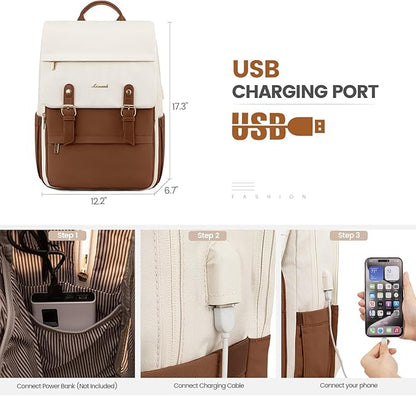 LOVEVOOK Travel Laptop Backpack Purse for Women Fashion Vintage Computer Backpack 15.6 Inch Large Teacher Nurse Backpack Casual Daypack for Business Work College
