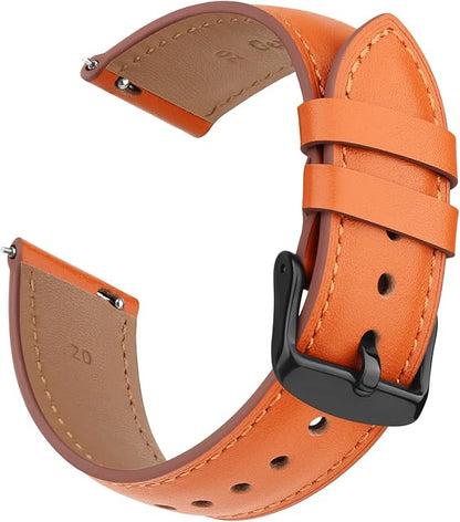 Vancle Quick Release Genuine Leather Watch Band 20mm 22mm Watch Strap, Top Grain Leather Watch bands for Men Women