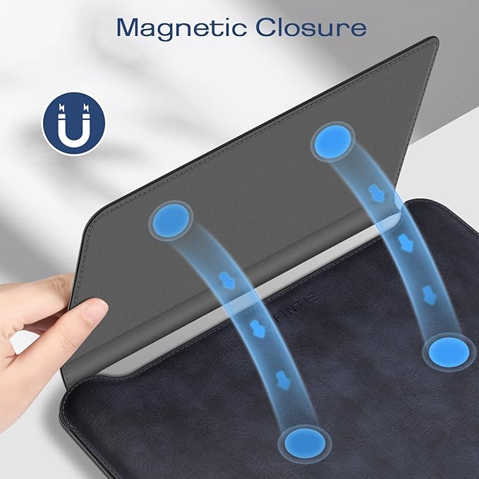Fintie Sleeve Case for MacBook Air 13.6 A3449 A3240 A3113 A2681, Pro 14 A3427 A3426 A3434 A3401 A3185 A3112 A2992 A2918 A2779 A2442, MacBook Pro/Air/Neo 13 - Slim Bag Cover with Stand, Navy