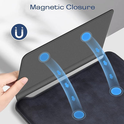 Fintie Sleeve Case for MacBook Air 13.6 A3449 A3240 A3113 A2681, Pro 14 A3427 A3426 A3434 A3401 A3185 A3112 A2992 A2918 A2779 A2442, MacBook Pro/Air/Neo 13 - Slim Bag Cover with Stand, Navy