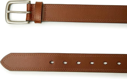 VATAN Men's Full Grain Leather Casual Every Day Jeans Belts, Handmade Men Leather Belt with Gift Box