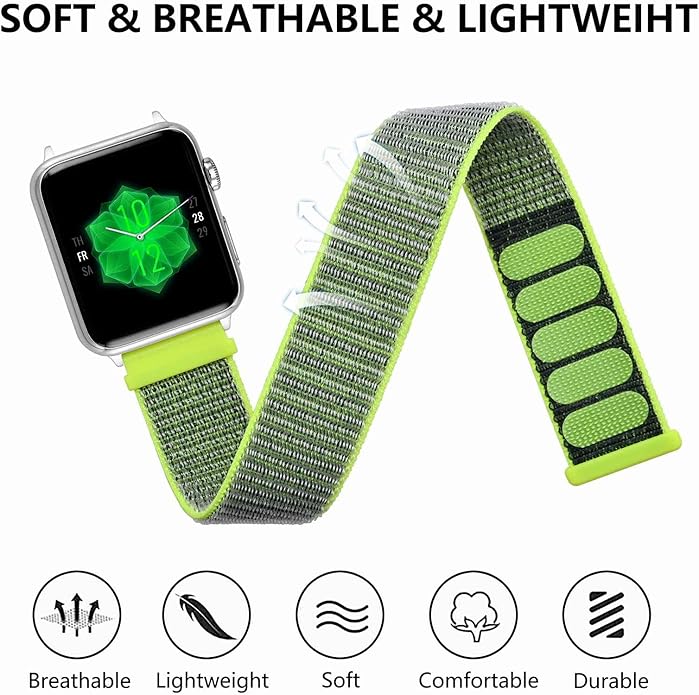 ANNEFIT Nylon Sport Loop Watch Bands, 2 Packs Quick Release Adjustable Strap 16mm 18mm 19mm 20mm 21mm 22mm 24mm