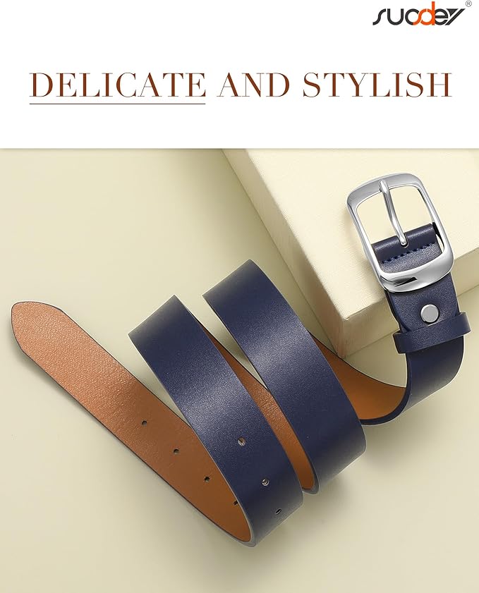 SUOSDEY Women Belts For Jeans Dresses Pants Ladies Leather Waist Belt with Elegant Buckle, Width 1.3"
