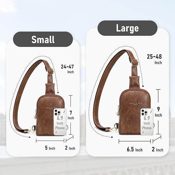 INICAT Small Sling Bag for Women Everyday & Travel Crossbody Bags Lightweight Cross Body Purses Vegan Leather