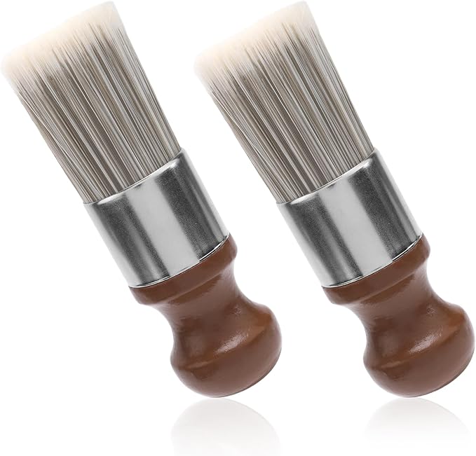 Gosknor 2pcs Salve Brush for Leather Furniture, Wood & Leather Cleaning Brush with Soft Nylon & Polyester Bristles, Brown