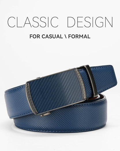 MILORDE Men's Leather Ratchet Belt - 35mm - Customizable Fit