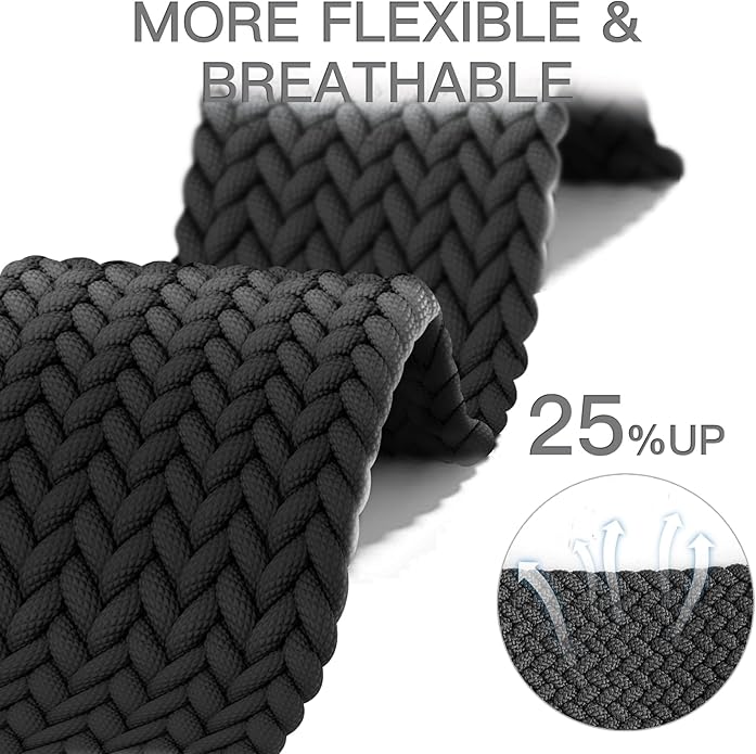 20mm Magnetic Braided Nylon Band Compatible With Garmin Vivoactive 6/Vivoactive 5/3/3 Music Watch Bands, Quick Release Stretchy Strap Replacement for Venu Sq 2/Forerunner 55/165/245/645