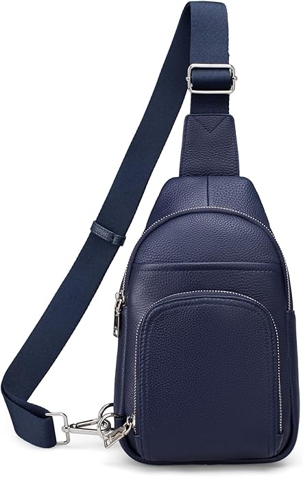 befen Genuine Leather Small Crossbody Sling Bags for Women Anti-Theft Fanny Packs Chest Bags Purse with Built in RFID Wallet