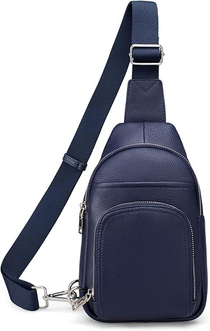 befen Genuine Leather Small Crossbody Sling Bags for Women Anti-Theft Fanny Packs Chest Bags Purse with Built in RFID Wallet