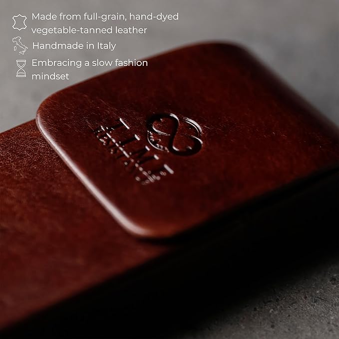 Time Resistance Leather Glasses Case - Hard Shell Leather Glasses Case - Made in Italy