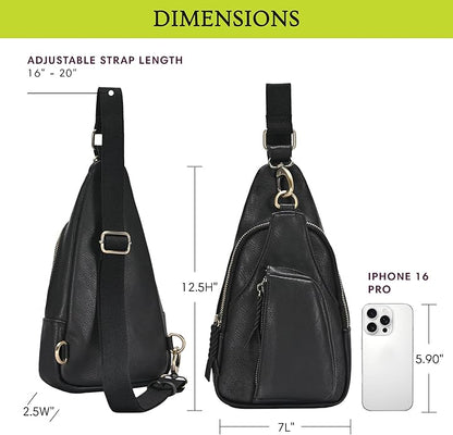 MMS Brands Antik Kraft Tasha Crossbody Sling | Vegan Leather Crossbody Bag for Women with 16-20" Strap | Sling Bags for Women