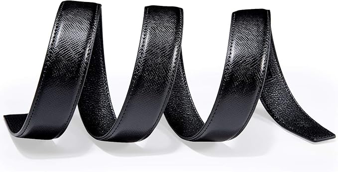 Dubulle Designer Ratchet Belt for Men Leather Fashion Adjustable Automatic Buckle Sliding Removable Dress Casual