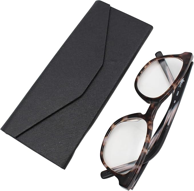 Real Sic Glasses Case for Men and Women - Magnetic Folding Hard Shell Sunglass Holder - Inspired by Solid Color