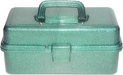 3 Layer Stackable Arts and Crafts Organizer Storage, Multipurpose Sewing Box Plastic Tackle Box Organizer with Lib, Storage for Tools, Makeup, Snack, Art Supply, Sewing Supply(Green)