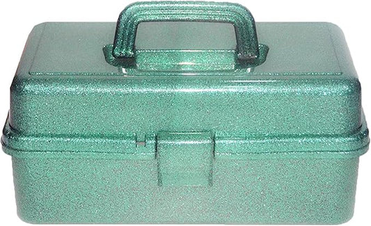 3 Layer Stackable Arts and Crafts Organizer Storage, Multipurpose Sewing Box Plastic Tackle Box Organizer with Lib, Storage for Tools, Makeup, Snack, Art Supply, Sewing Supply(Green)
