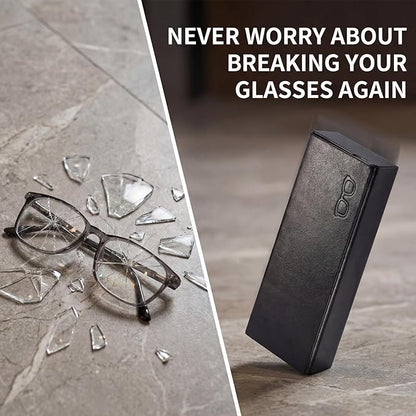 Glasses Case hard shell,3-in-1 Sunglasses Case & Eyeglass Case with Cleaning Cloth & Storage Pouch