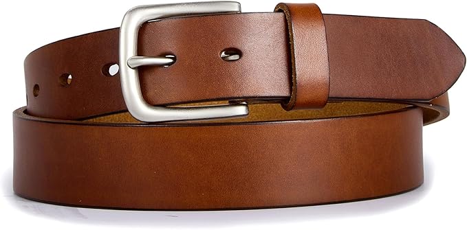 VATAN Men's Full Grain Leather Casual Every Day Jeans Belts, Handmade Men Leather Belt with Gift Box
