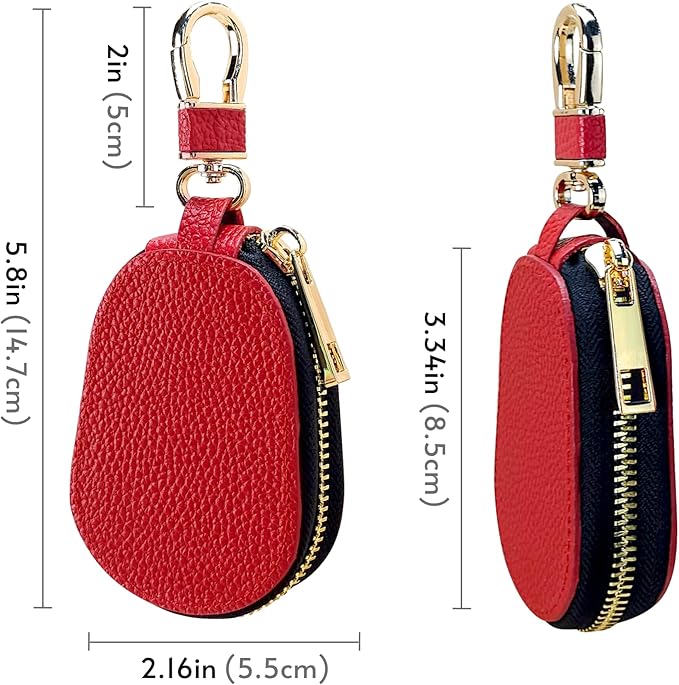 Universal Genuine Leather Car Key Fob Case – Premium Smart Key Holder for Remote Key Fobs