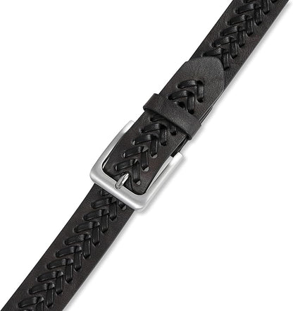 MILORDE Leather Braided Belts for Men, Handmade, Causal Woven Leather Jeans daily wear