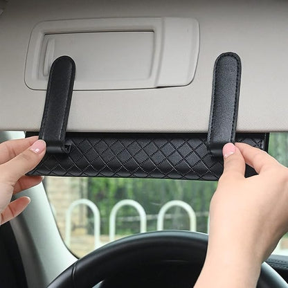 Car Tissue Refill Holder, Tissue Holder for Car, Black PU Leather Car Sun Visor Tissue Paper Storage Box Holder Cases, Hanging Tissue Clip, Car Napkin Holder
