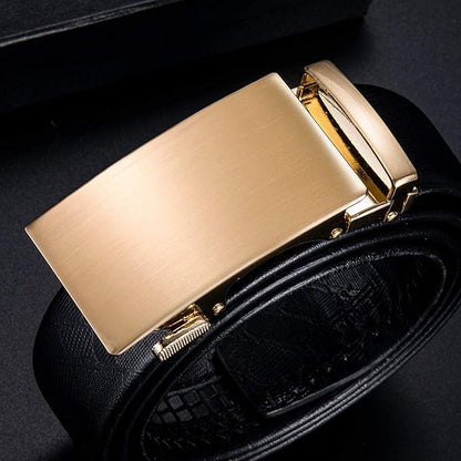Barry.Wang Mens Belts Leather Ratchet Automatic Buckle Slide Click 1 3/8" Designer Dress Fashion Classic Casual Work Business