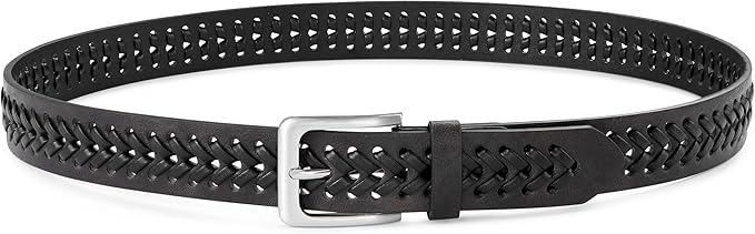 MILORDE Leather Braided Belts for Men, Handmade, Causal Woven Leather Jeans daily wear